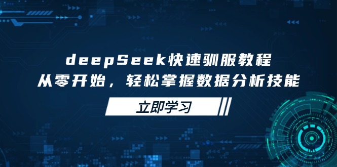 deepSeek快速驯服教程，从零开始，轻松掌握数据分析技能