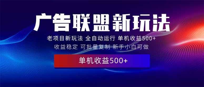 2025全新广告联盟玩法 单机500+课程实操分享 小白可无脑操作